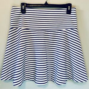 Draper James White and Royal Blue Striped Skater Skirt -Small